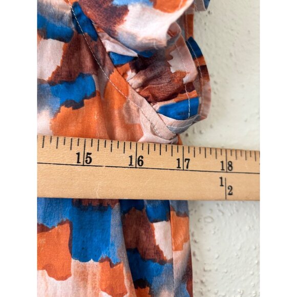 Pinch Womens Ruffle Sleeve Dress Multicolor Abstract Pattern - Picture 8 of 10